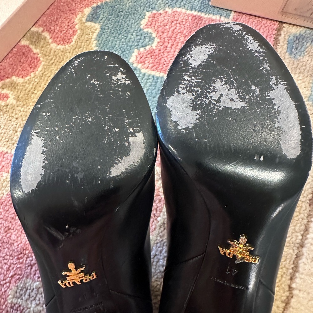 EUC Prada black leather booties Size 41 US 10 - Picture 13 of 16